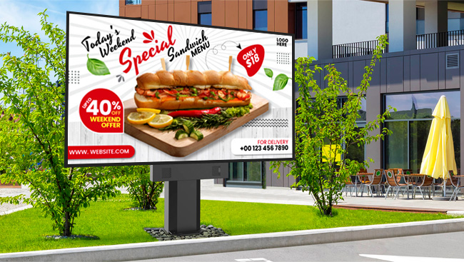 Digital menu board outdoor display to attract customers | MenuRepo digital menu maker