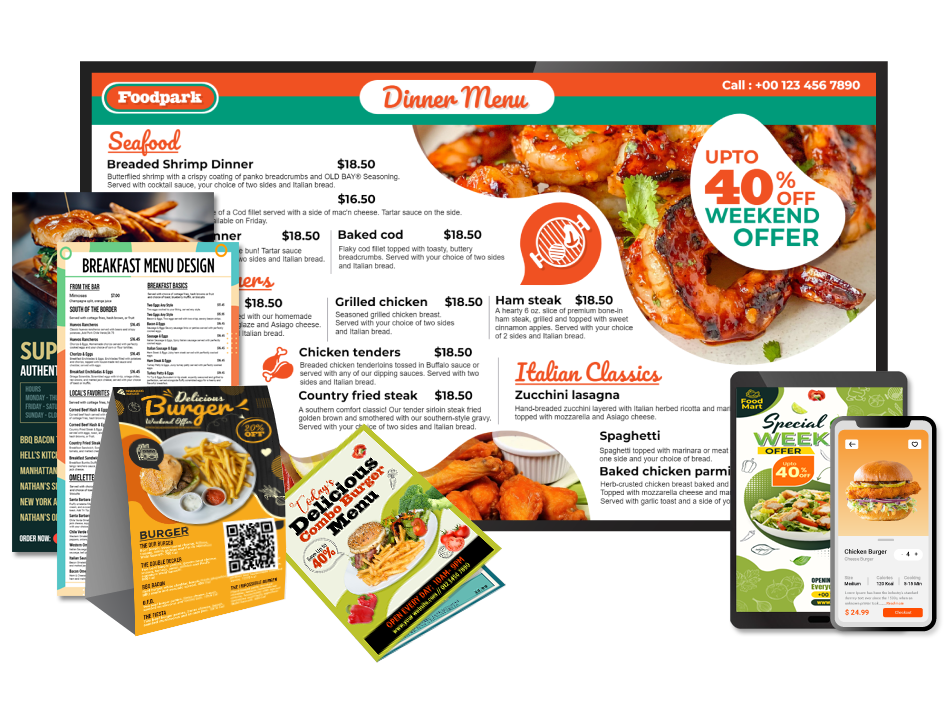 MenuRepo digital menu design multiuse for different use