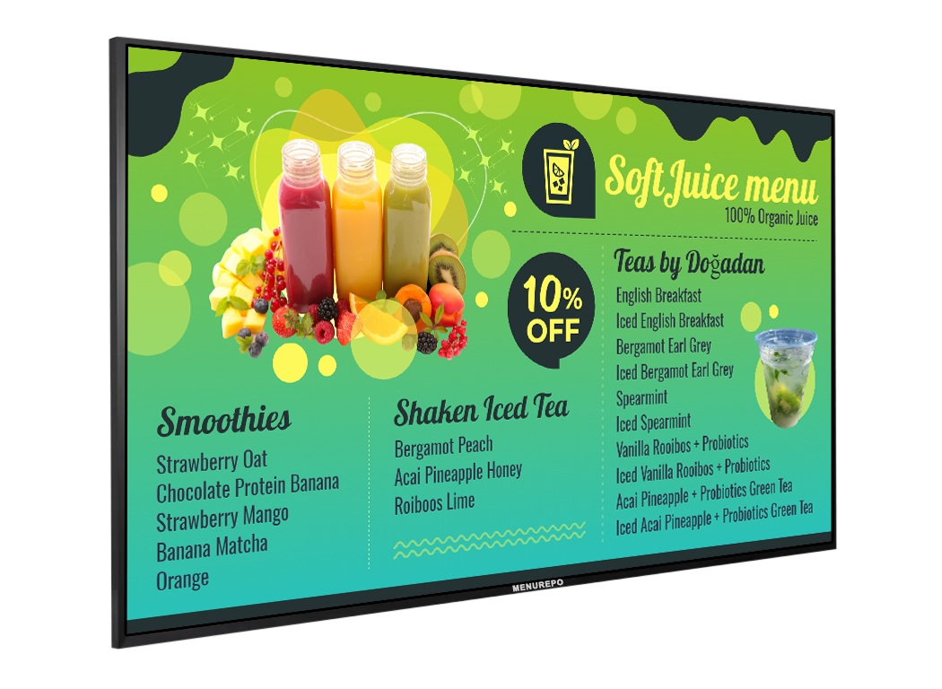 MenuRepo | Create stunning digital signages for your juice-smoothie counter