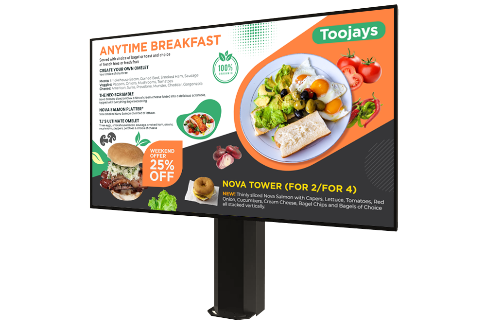 MenuRepo | Eye-catching breakfast brunch digital menu for your cafe’s signage display