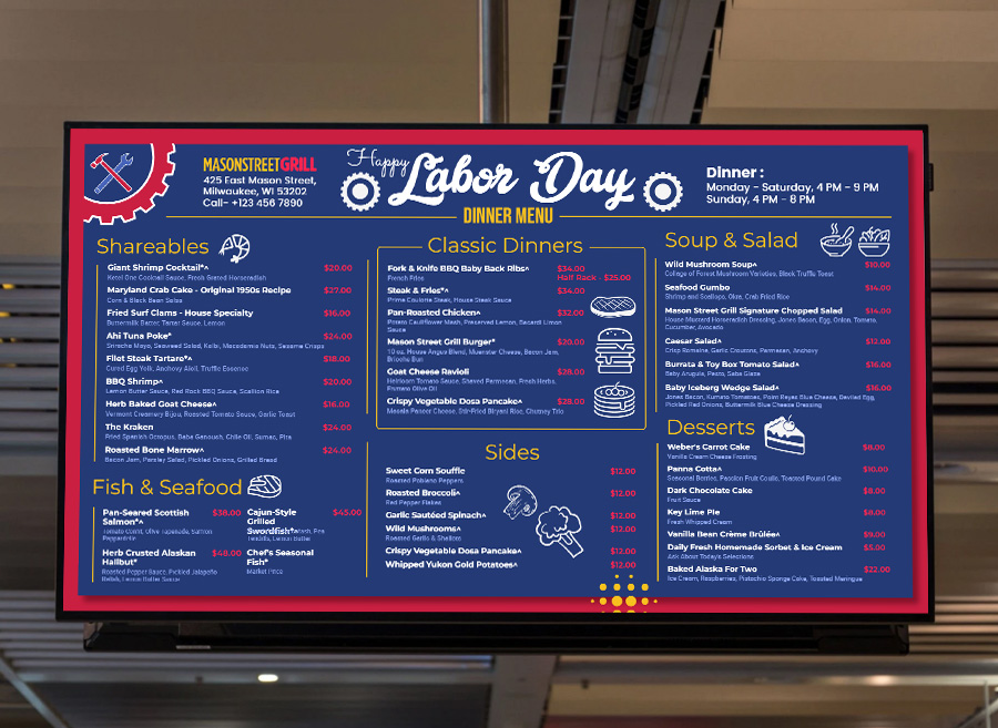 MenuRepo | Labor days free digital menu template