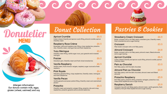 Beautiful Donut signage menu idea