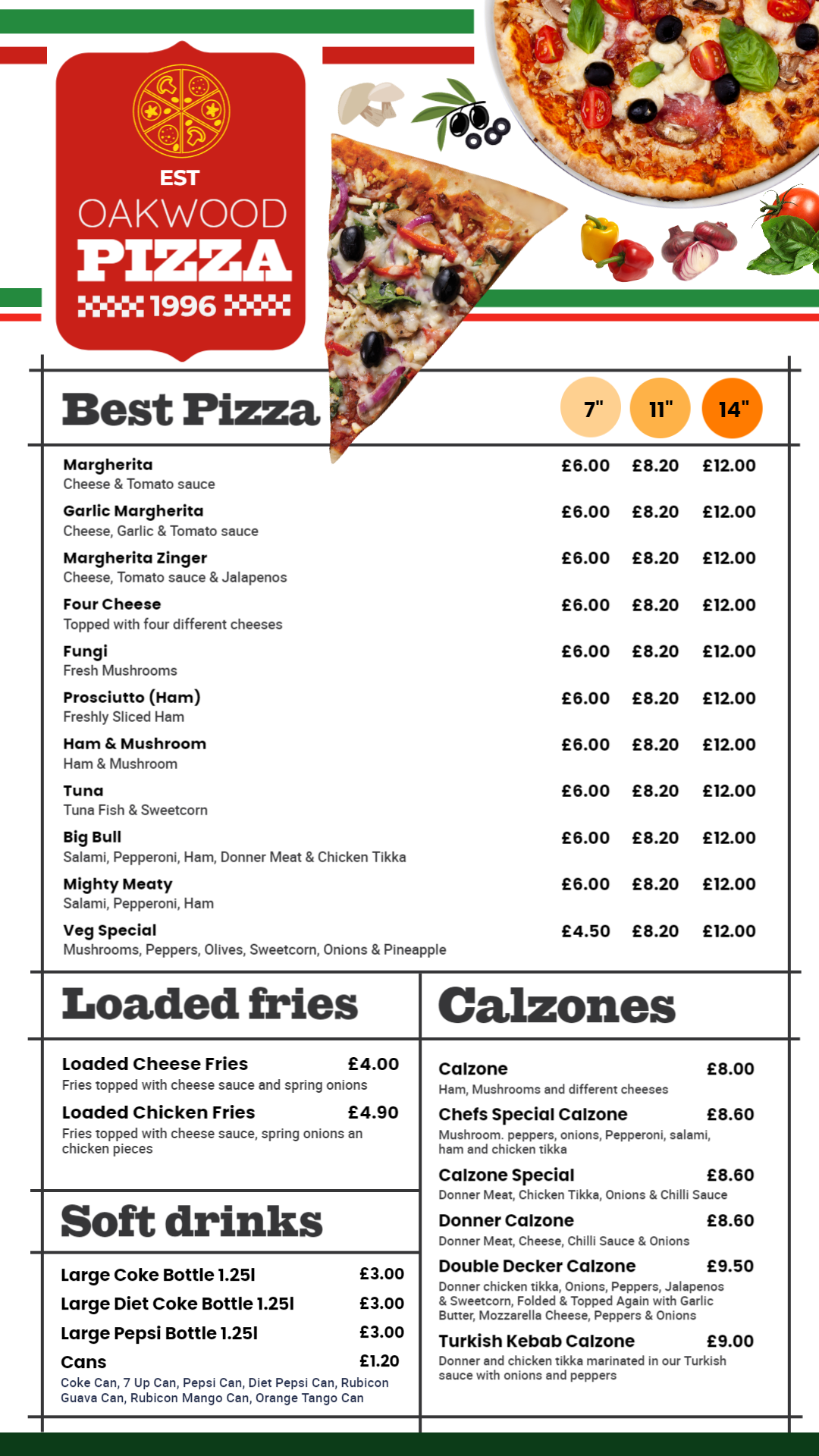 Take away Pizza menu design