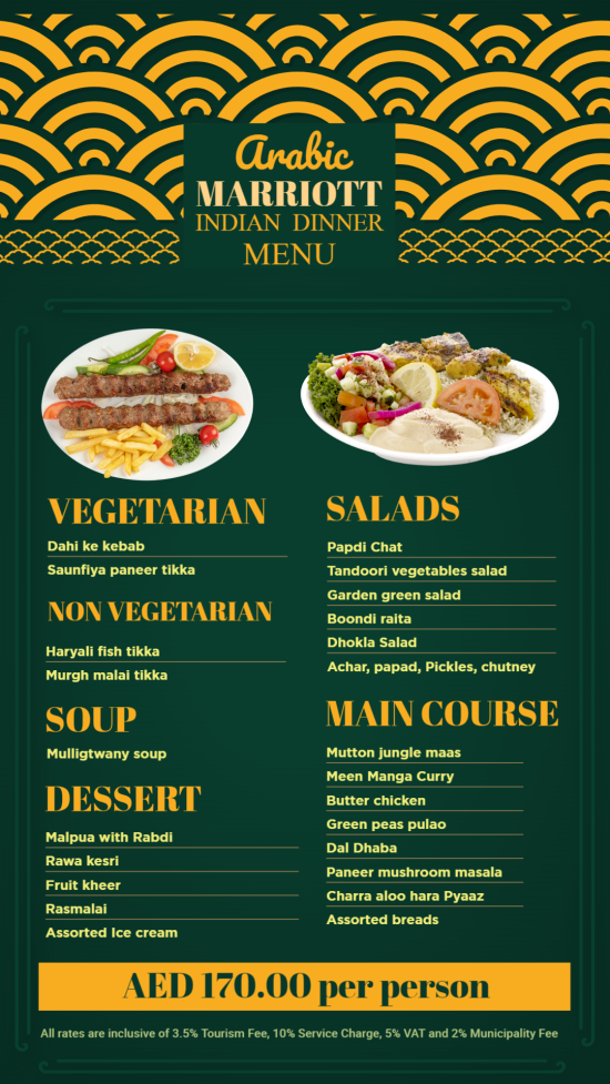 Simple Arabic Dinner menu template