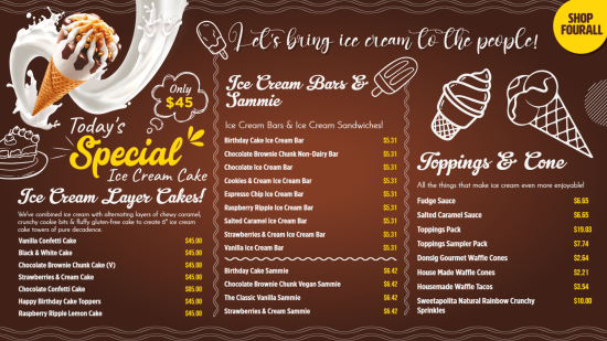 Best Ice cream digital menu template 