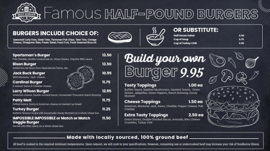 Chalk Digital Burger menu Template