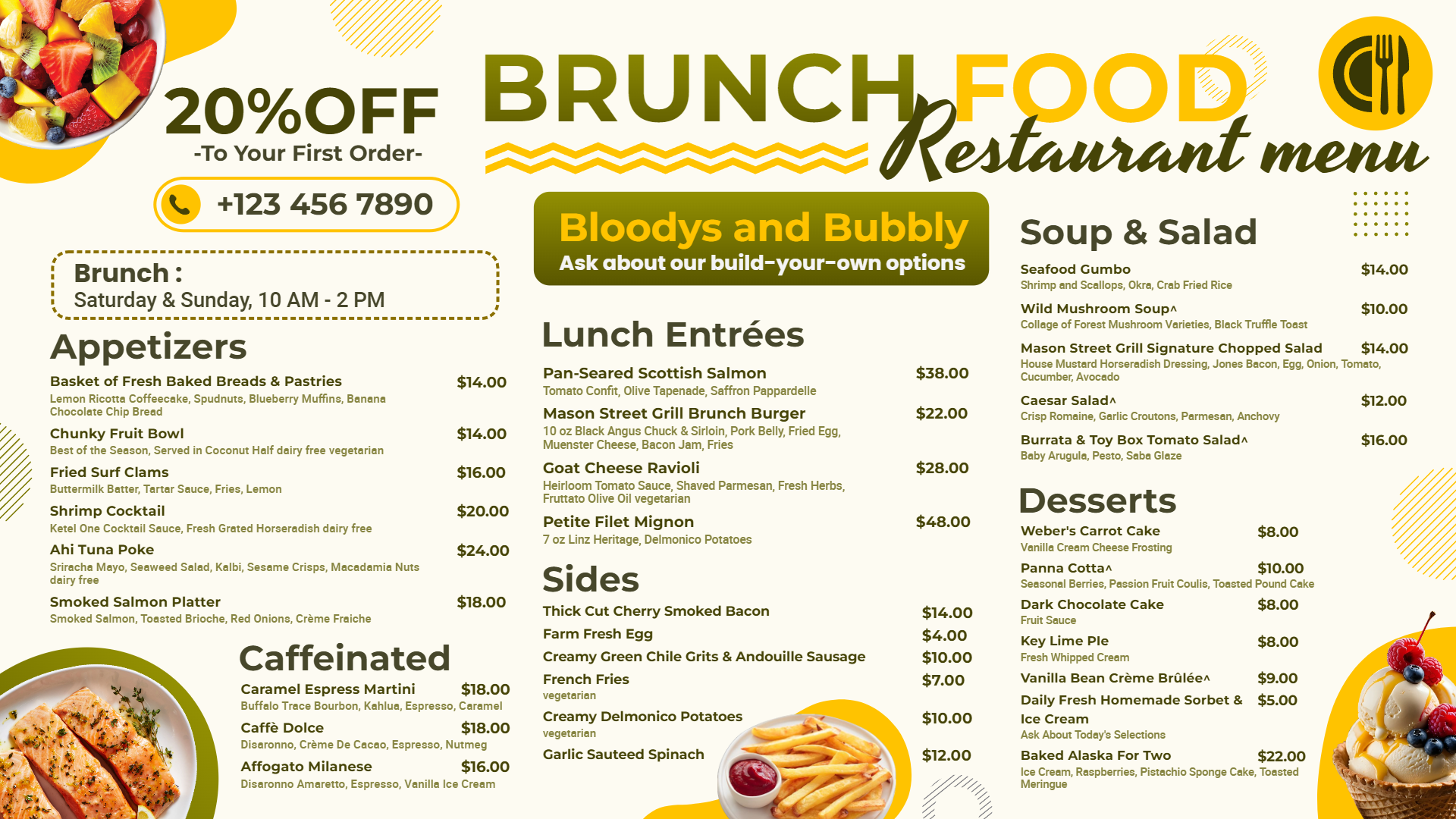 Brunch Digital Signage Menu Template 