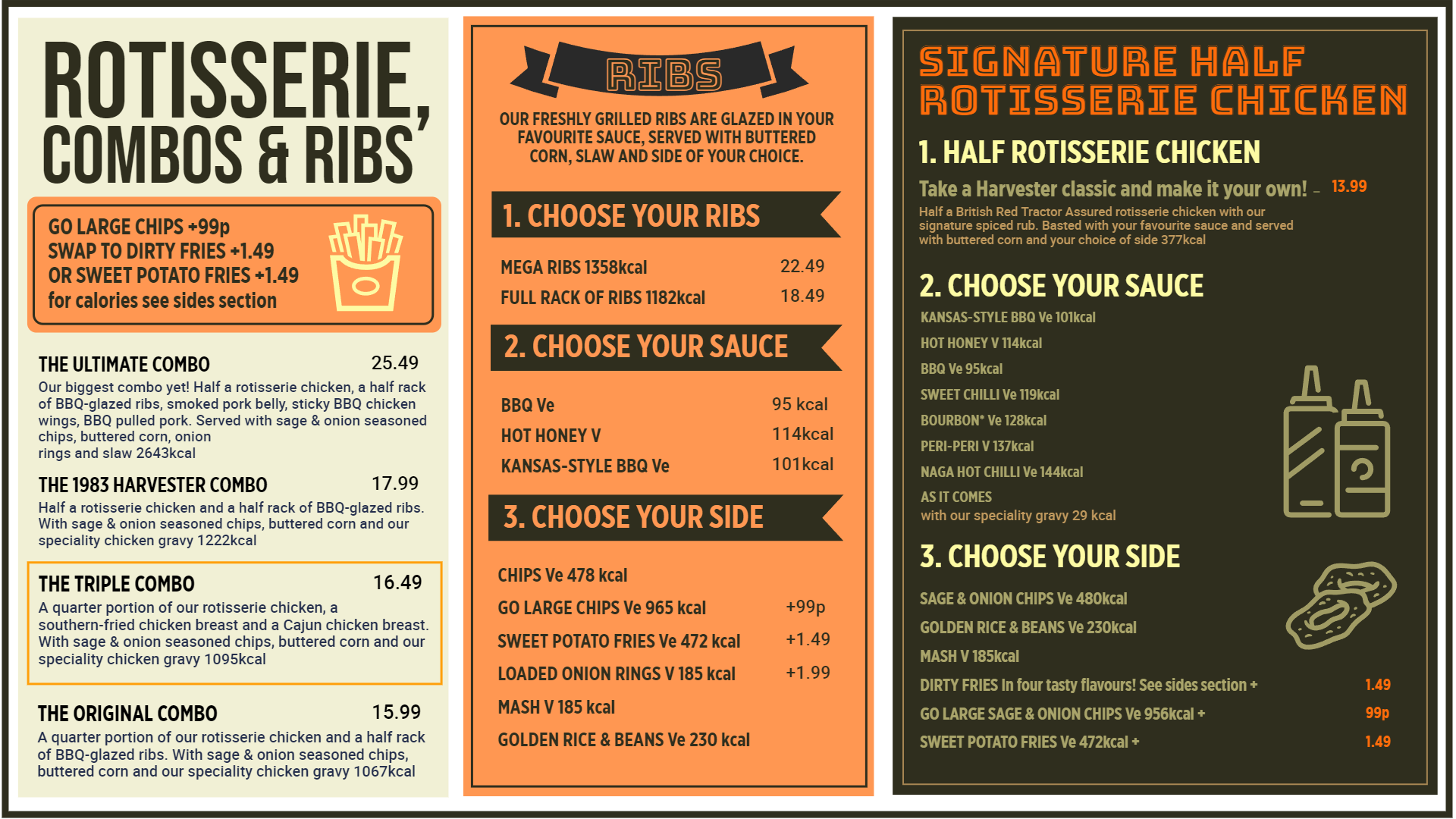 Combo & Ribs digital menu Idea