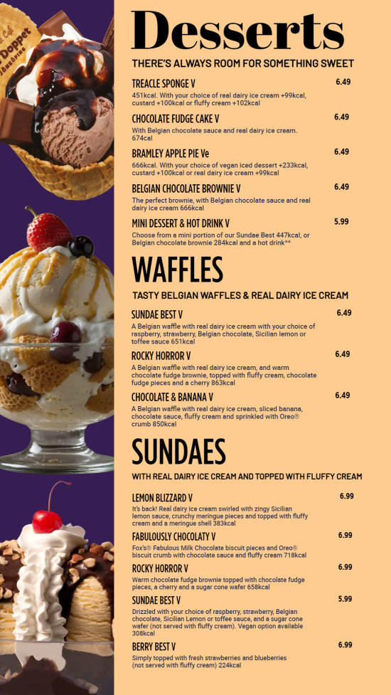 Free Desserts Digital Menu Idea 