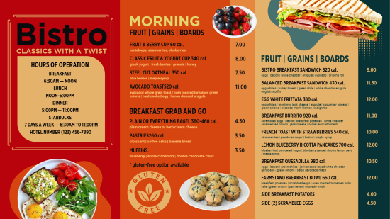 Best Morning Bistro Menu template to use