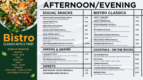 Editable free Evening Bistro Menu Idea