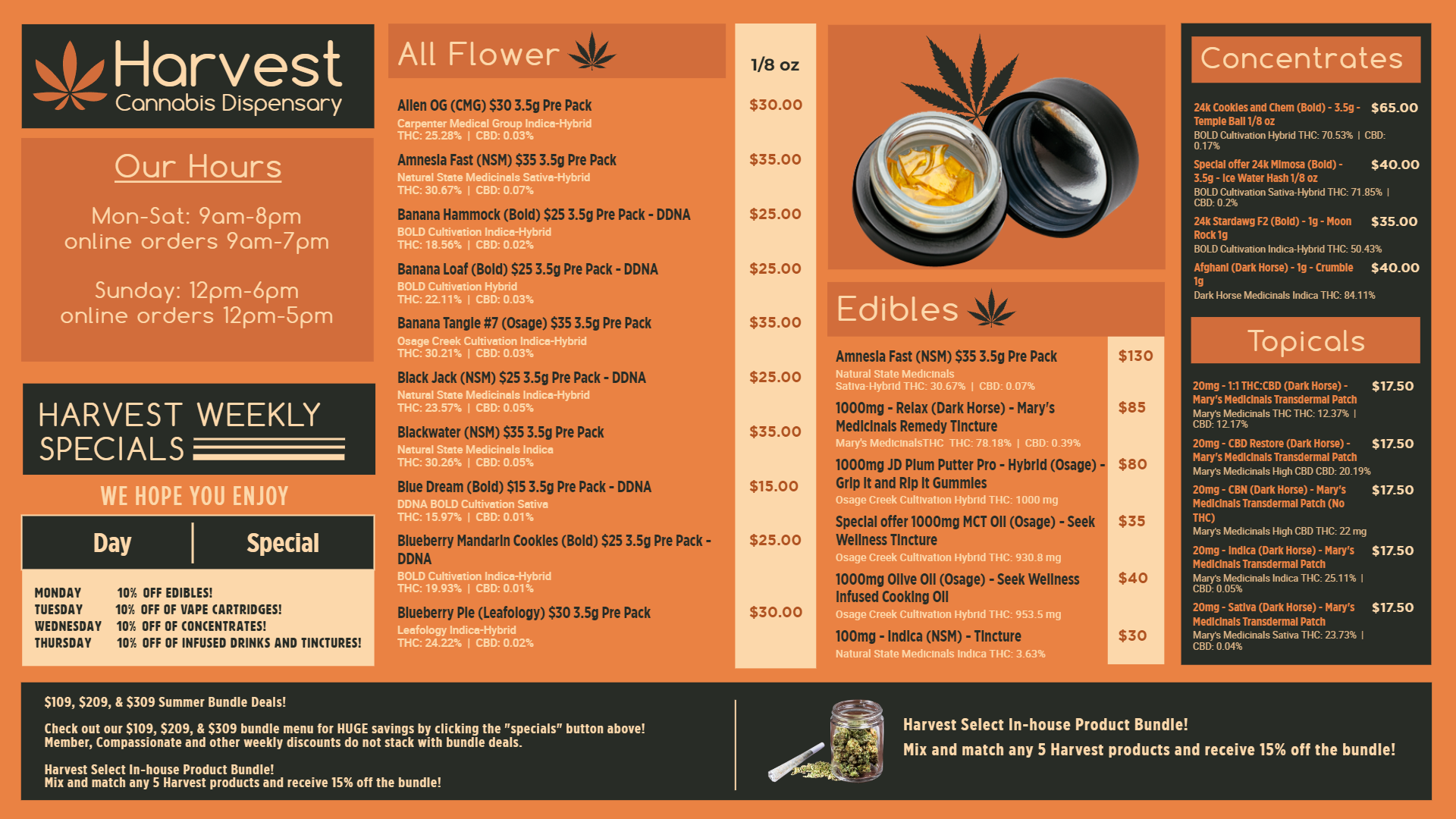 Idea Of Marijuana Digital Menu