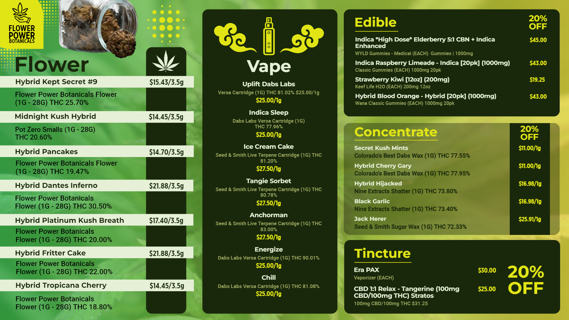 Cannabis Menu Ideas