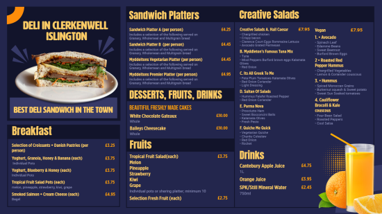 Simple Deli Digital signage menu Template