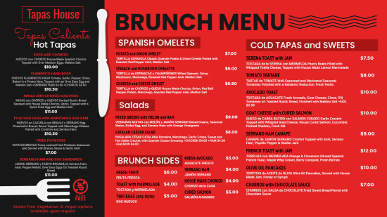 Editable Digital Brunch menu Idea