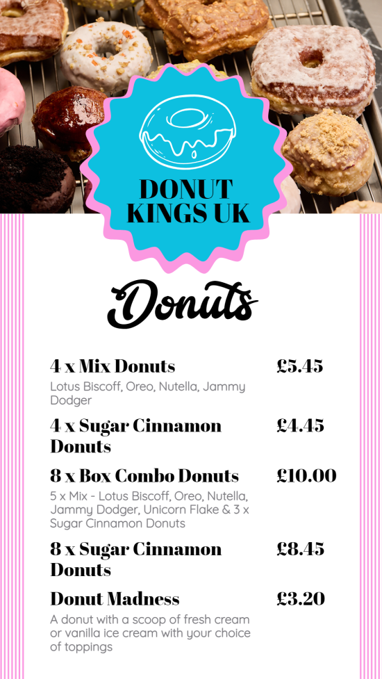 Free Simple Donuts digital Menu Template