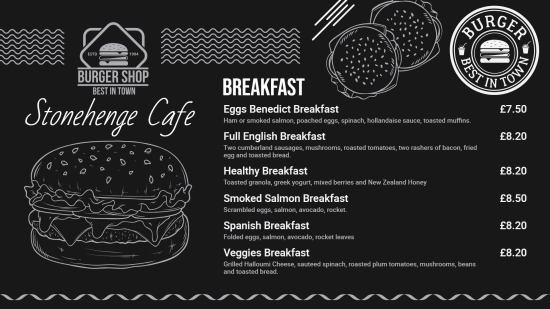 Simple Breakfast Digital Chalk menu design