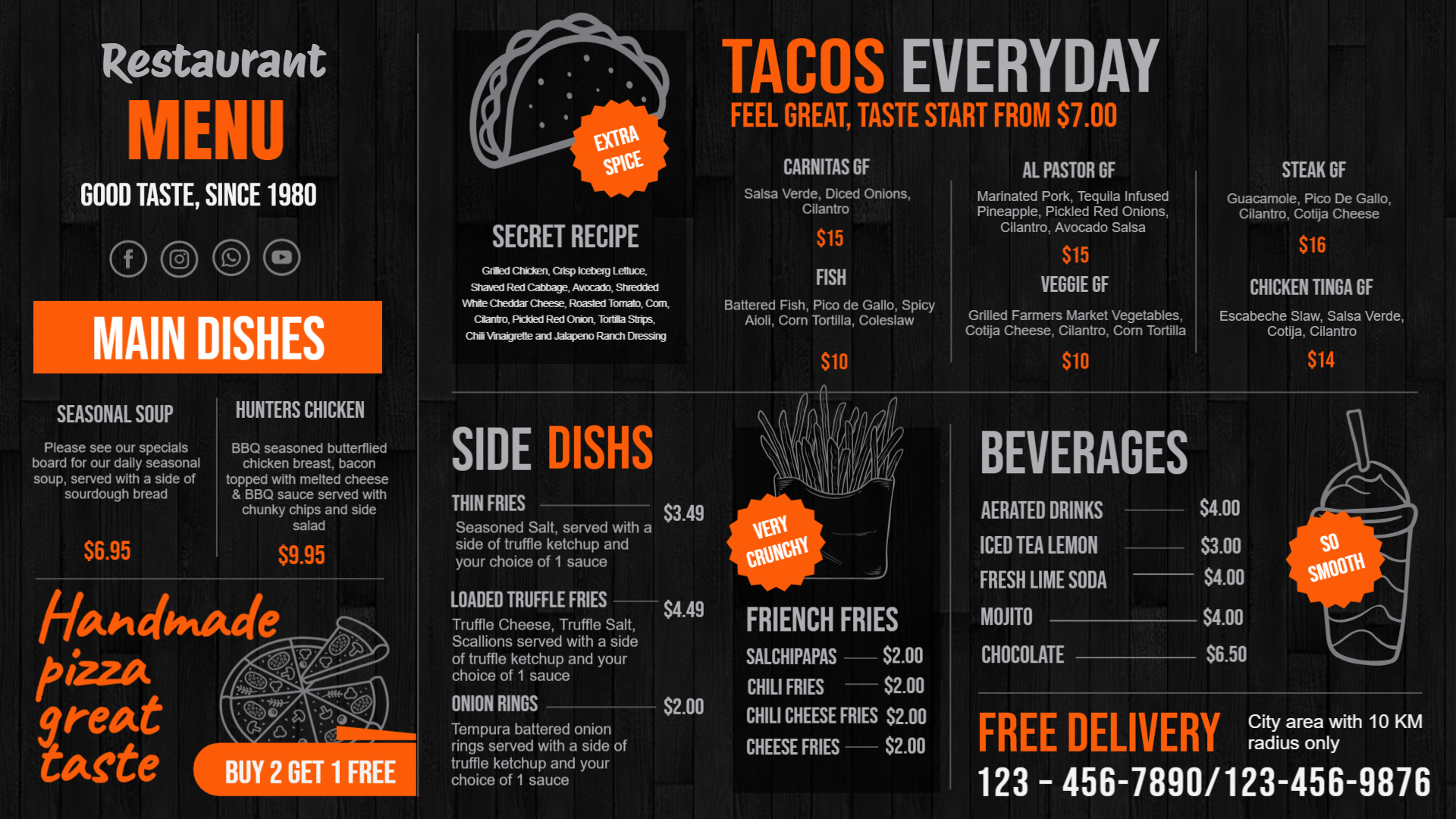 Tacos menu design