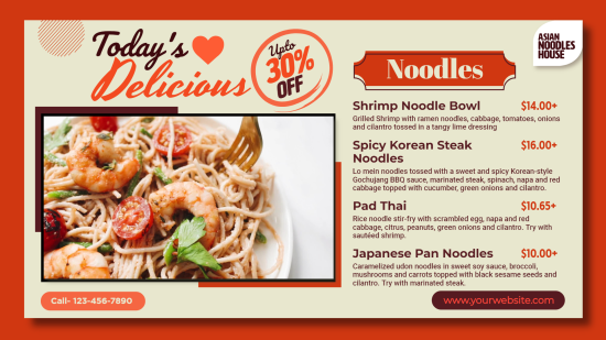 Best Noodles Video Menu