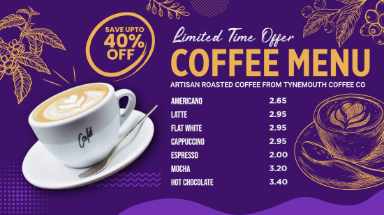 Free Coffee menu design Template 