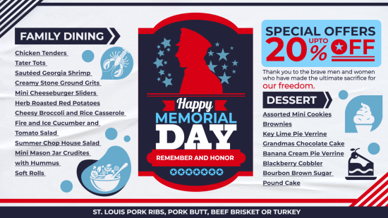 Memorial day restaurant menu