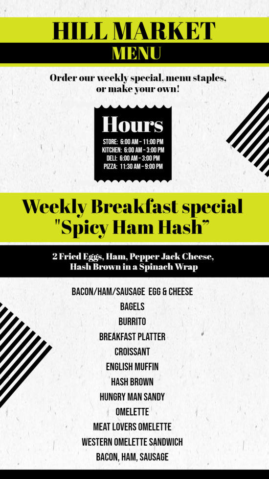 Editable Breakfast special digital menu Ideas