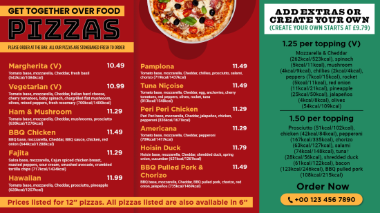 Free Editable Pizza Signage menu Design Ideas