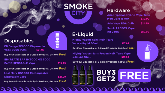 Vape menu board design