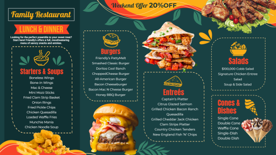 Lunch & Dinner Menu design