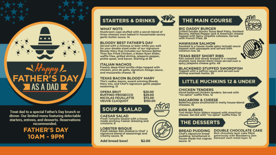 Father's Day menu design