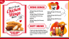 Snack menu, Chicken wings menu