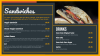 Simple Sandwich Signage menu Template Design