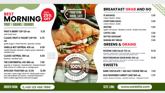 Breakfast Digital menu Design