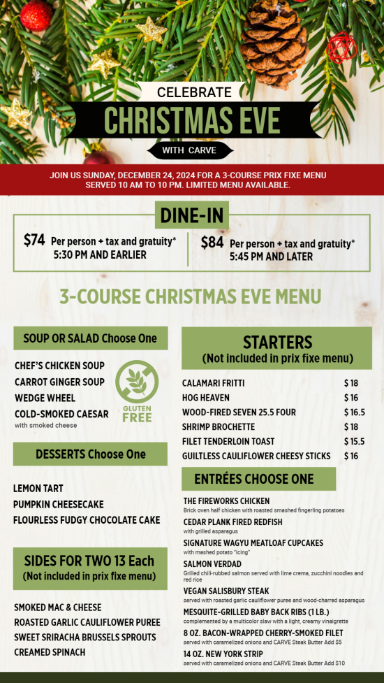 Christmas eve menu