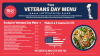 Veterans day Menu