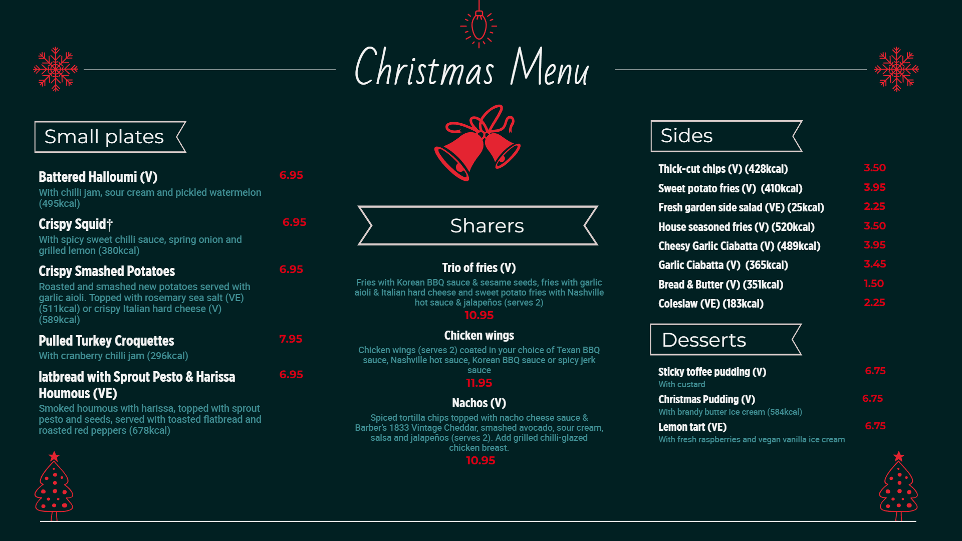 Christmas menu