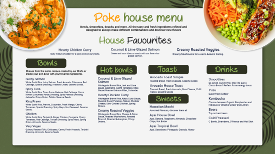 Poke house Digital menu maker Design