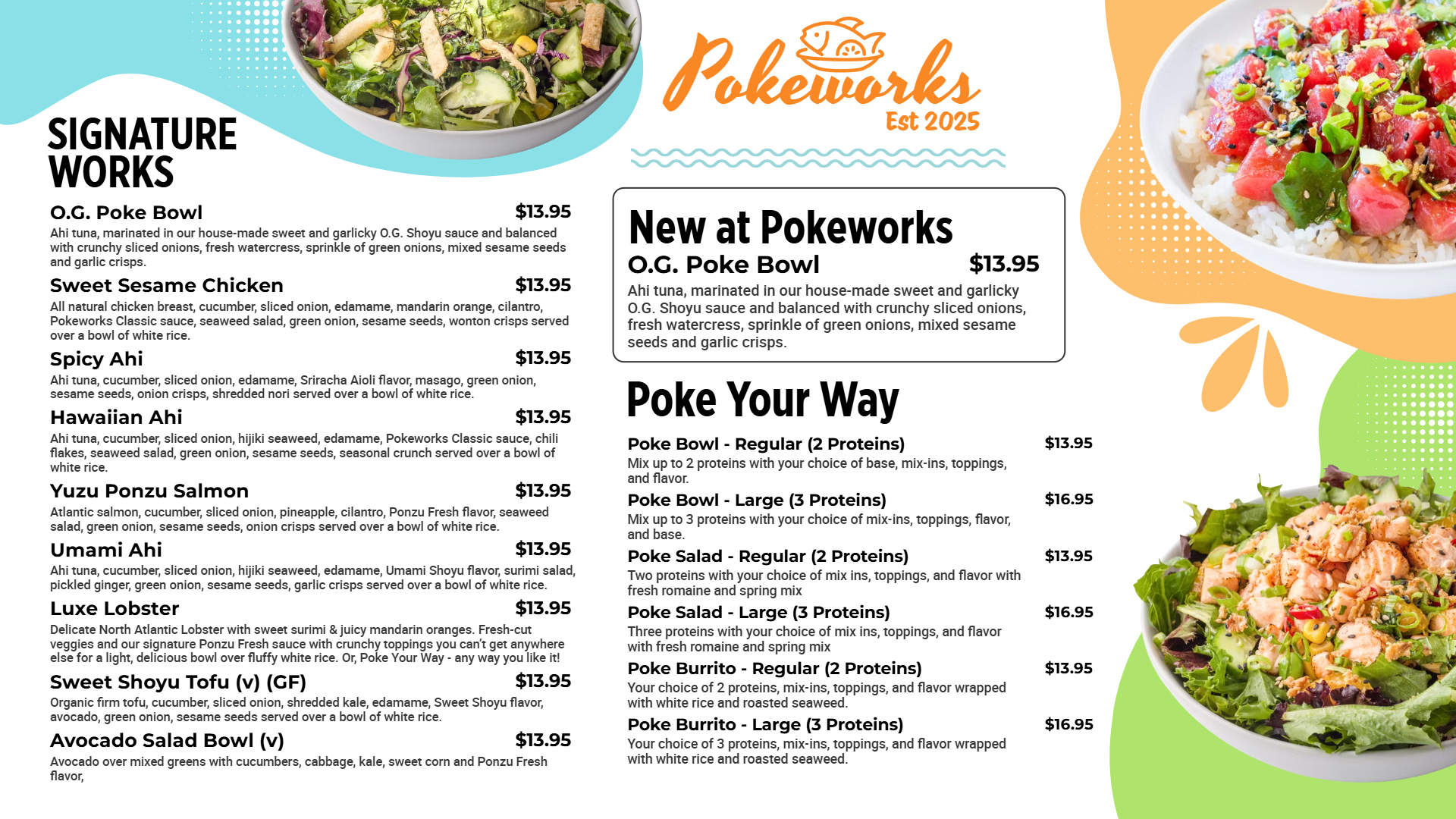 Poke works Digital menu Maker