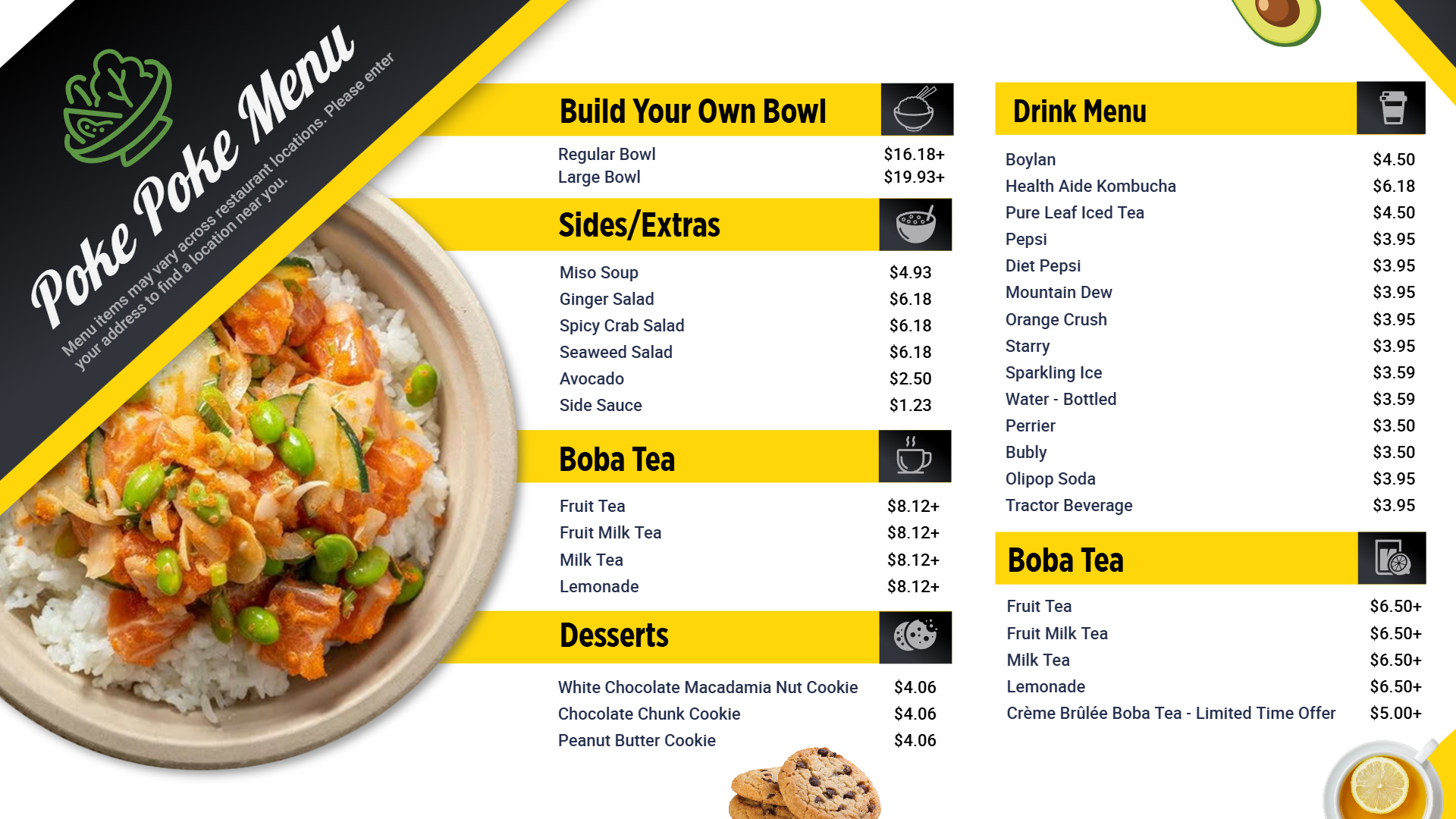 Poke Poke Menu maker design template