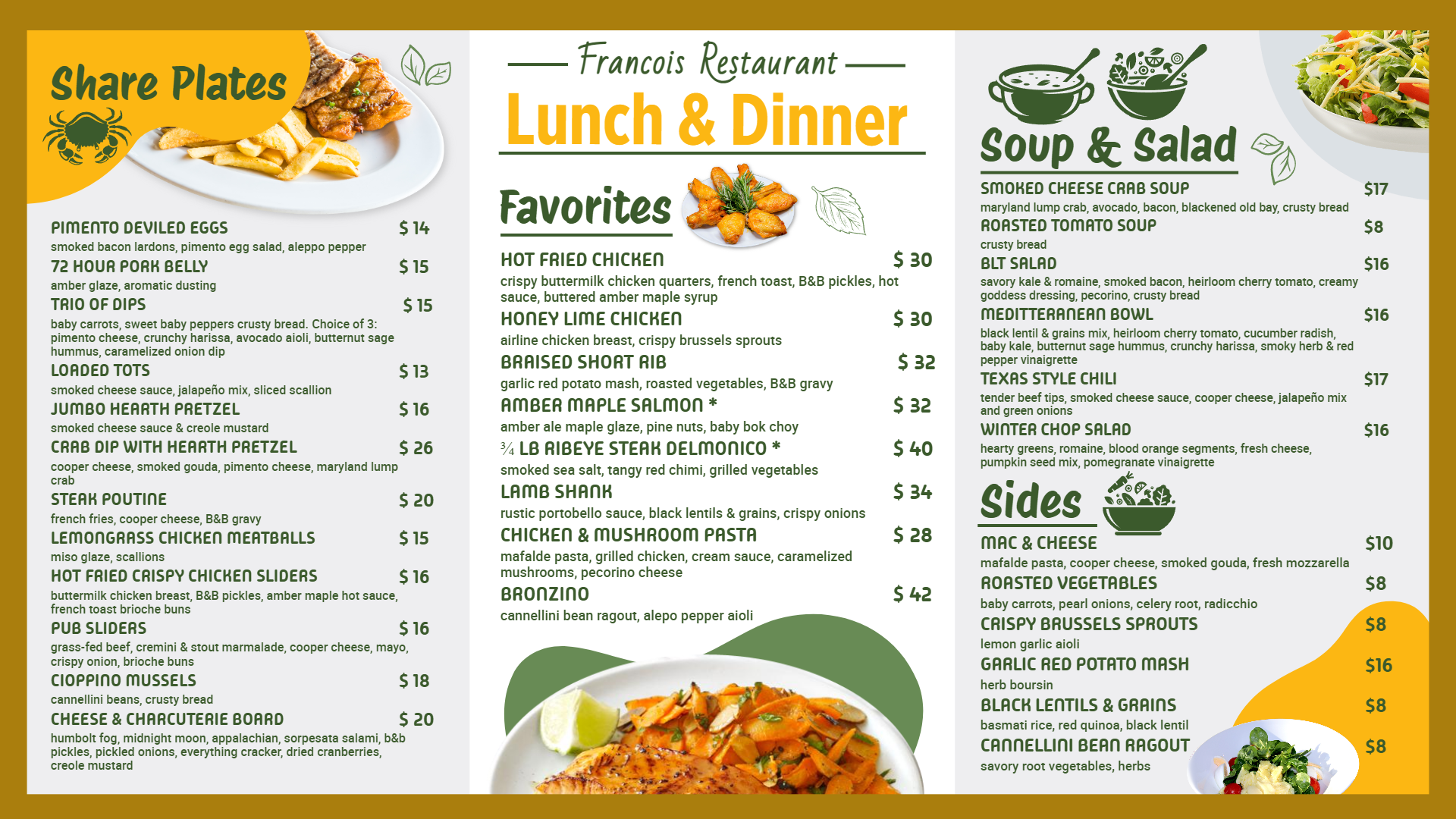 Lunch & Dinner Digital menu Maker Design Tools