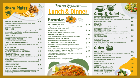 Lunch & Dinner Digital menu Maker Design Tools