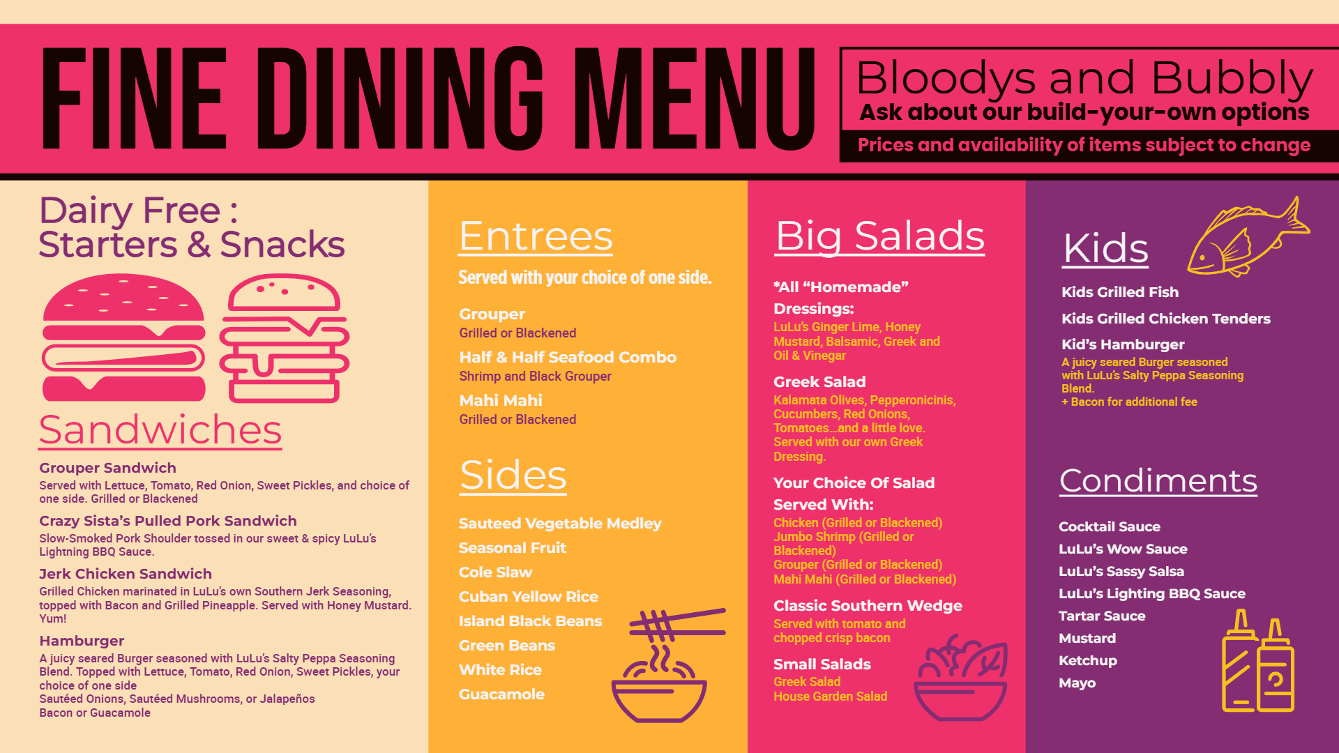 Fine Dining Digital menu template