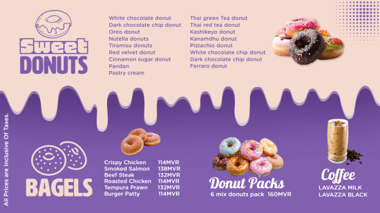 Awesome donut menu template design for display board